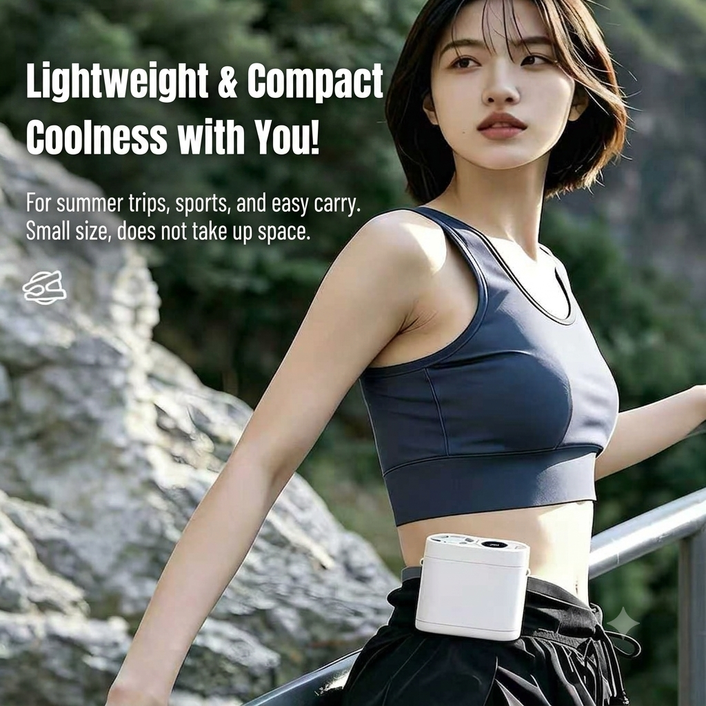2026 New Waist Fan Outdoor Cooling Neck Handheld Mini Fan USB Long Battery Life