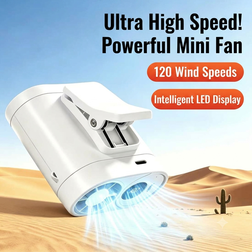 2026 New Waist Fan Outdoor Cooling Neck Handheld Mini Fan USB Long Battery Life