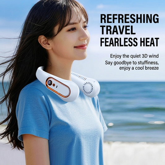 2026 New Silent Bladeless Neck Fan Outdoor Portable Long Battery Life Mini Air Cooler