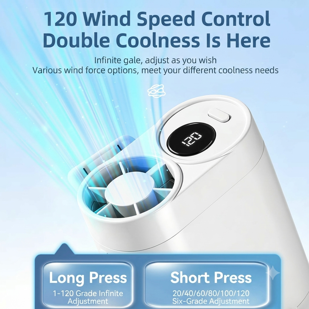 2026 New Waist Fan Outdoor Cooling Neck Handheld Mini Fan USB Long Battery Life