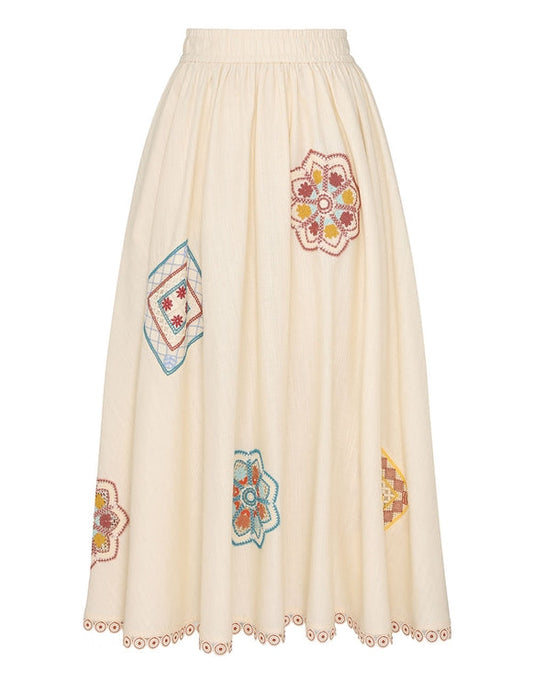 Ottie Doily Midi Skirt