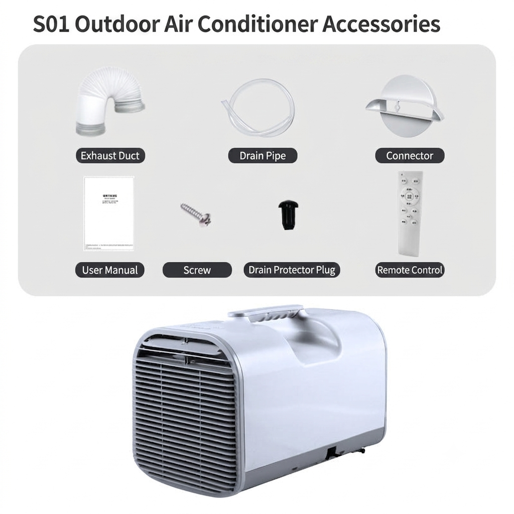 Source Manufacturer Portable Mobile Air Conditioner Outdoor Camping Home Single Cooling All-In-One Machine Without Outdoor Unit Mini Small Air Conditioner