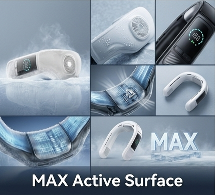 Semiconductor Cooling Neck Fan USB Rechargeable Bladeless Ice Fan Outdoor Portable Mini Fan